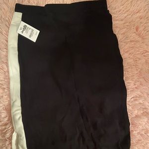 Black skirt with white stripe and split